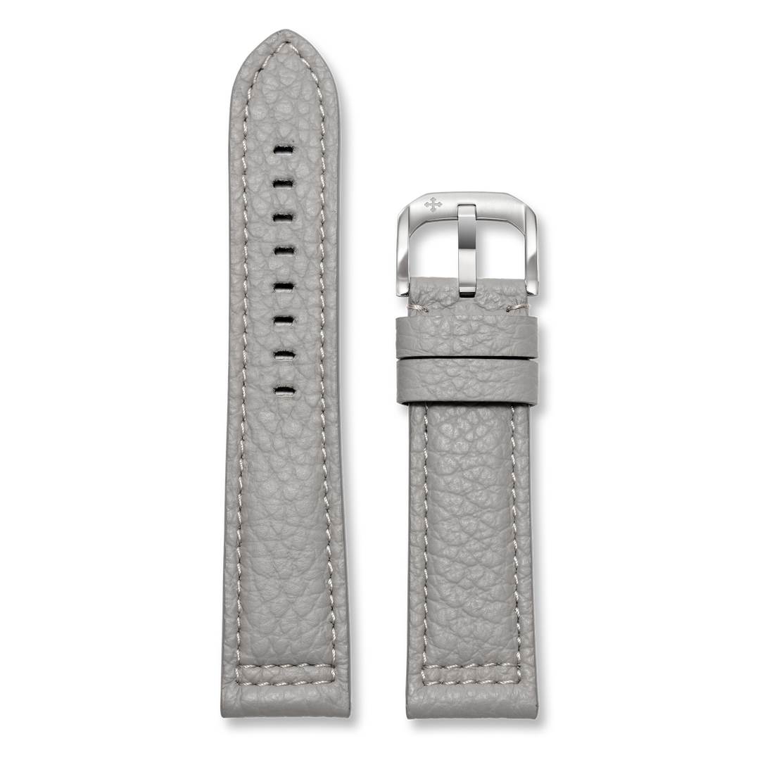 Venezianico 22mm embossed gray leather strap