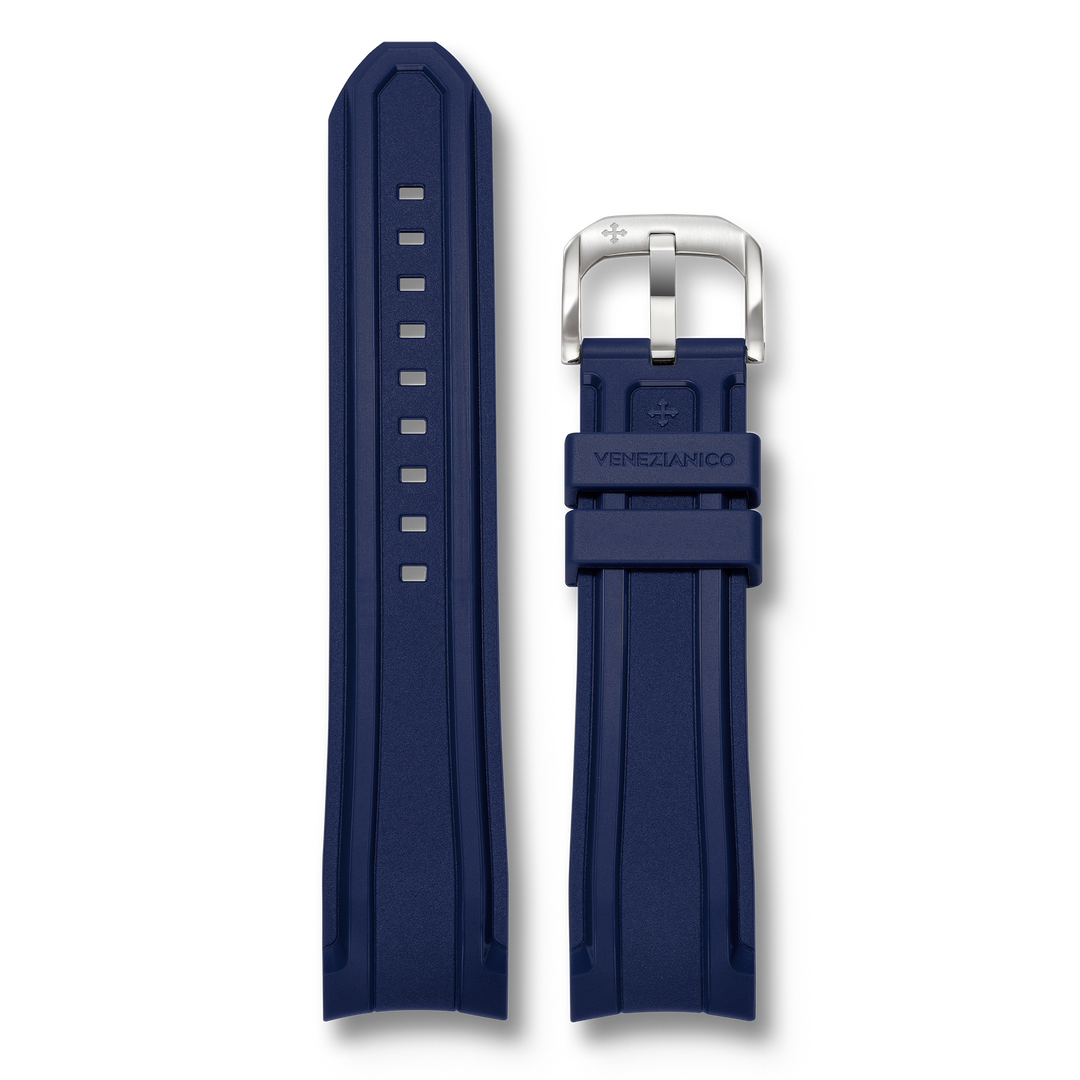 Venezianico Integriertes nachtblaues Kautschukarmband, 22 mm