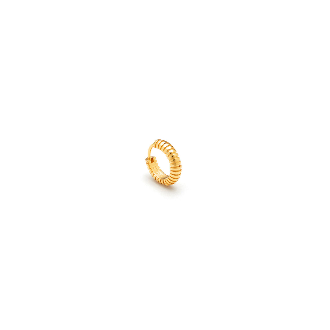 Giovanni Raspini Orecchini Huggie Rigati - Orecchini cerchio in Argento 925 dorato - 11964/1