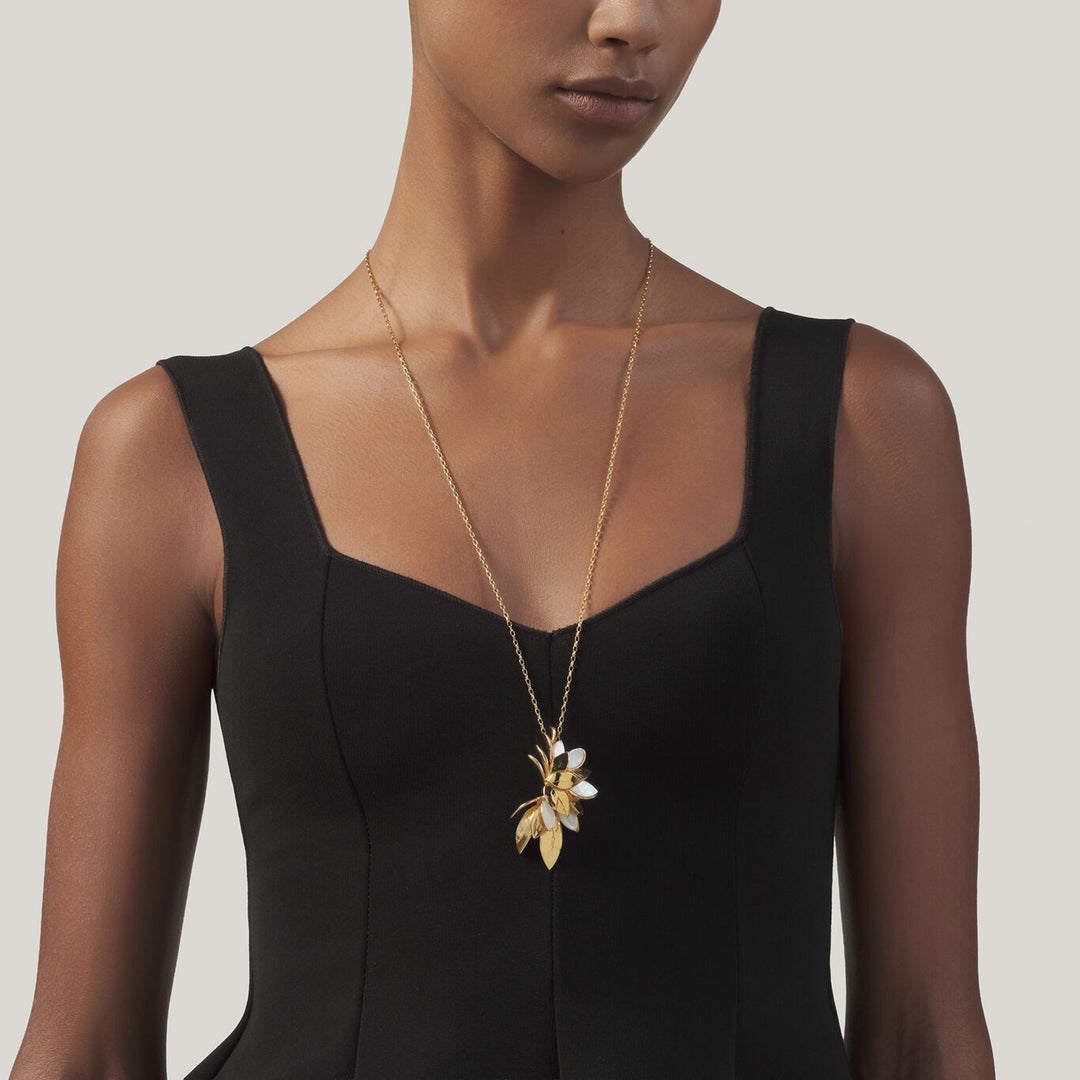 Giovanni Raspini pendente skin madreperla Collana in Argento 925 placcato oro 18 kt e madreperla 12520
