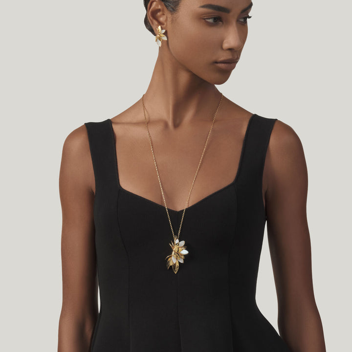 Giovanni Raspini pendente skin madreperla Collana in Argento 925 placcato oro 18 kt e madreperla 12520