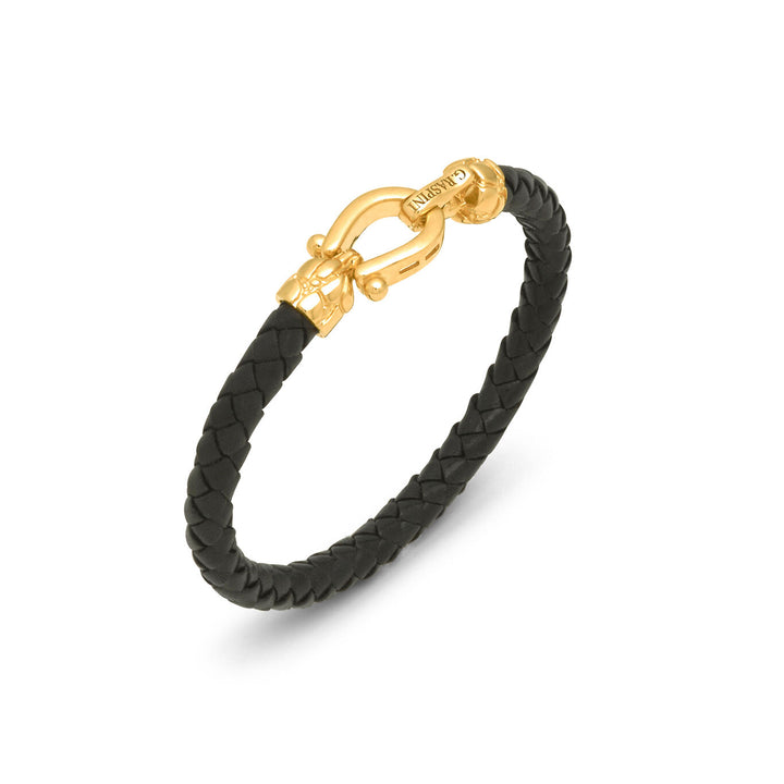 Giovanni Raspini croco leather bracelet 18 kt gold plated 925 silver and leather bracelet 12569