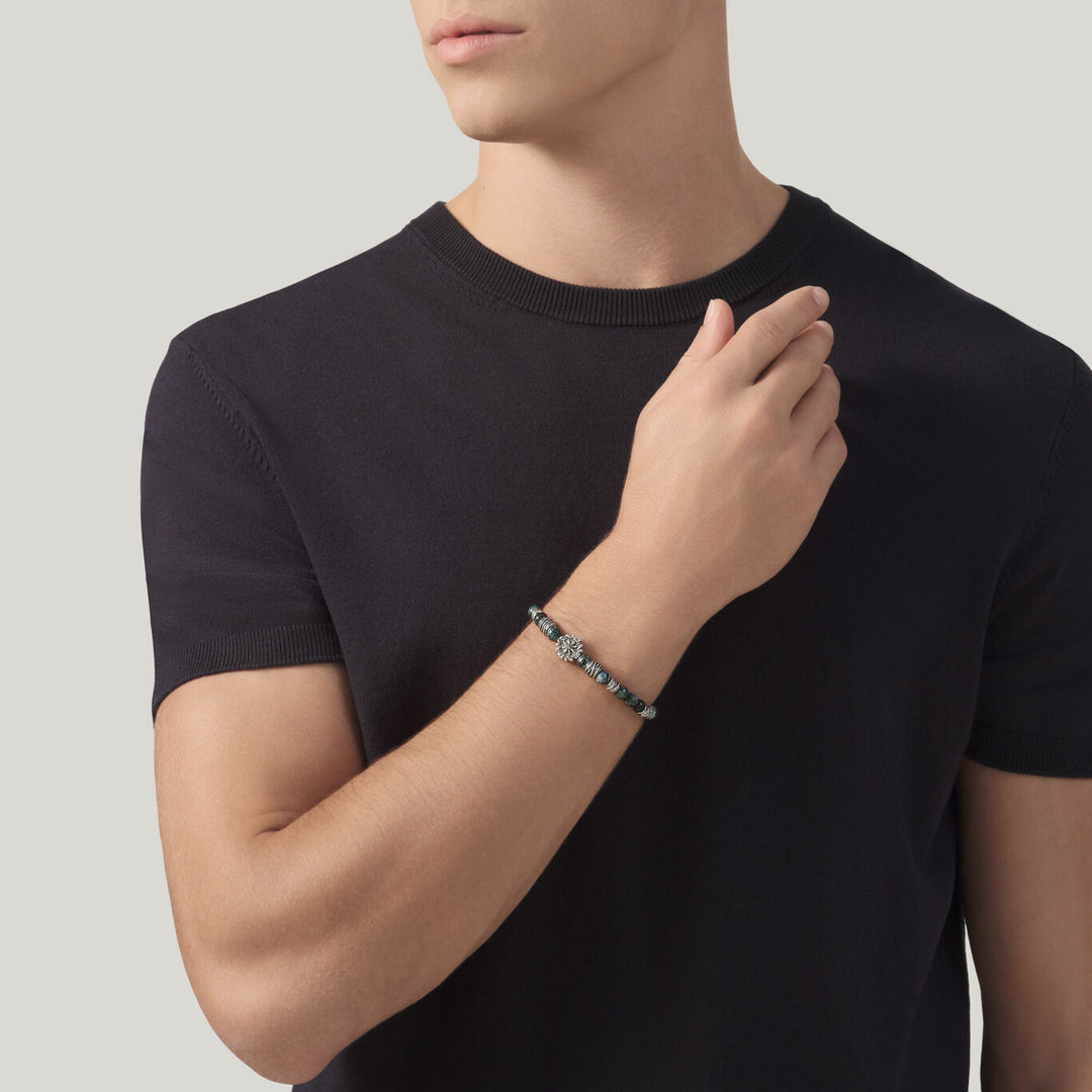 Giovanni Raspini bracciale rosa dei venti diaspro verde Bracciale in Argento 925 e diaspro verde 12570