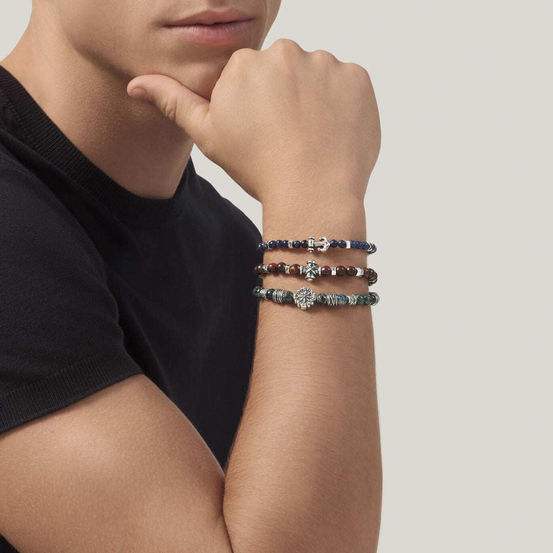 Giovanni Raspini bracciale rosa dei venti diaspro verde Bracciale in Argento 925 e diaspro verde 12570