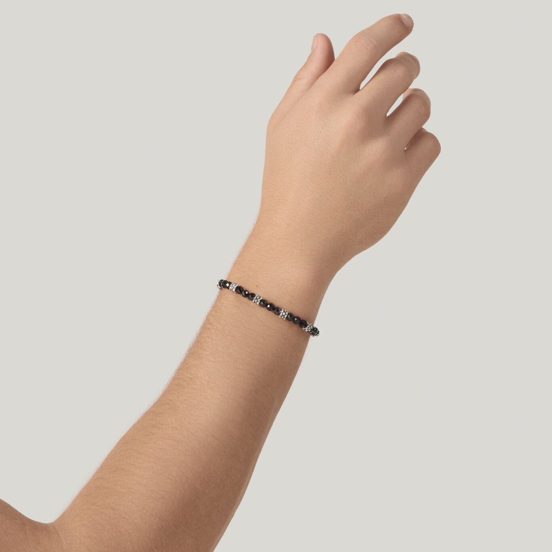 Giovanni Raspini bracciale spinello nero borchie Bracciale in Argento 925 e spinello nero 12577