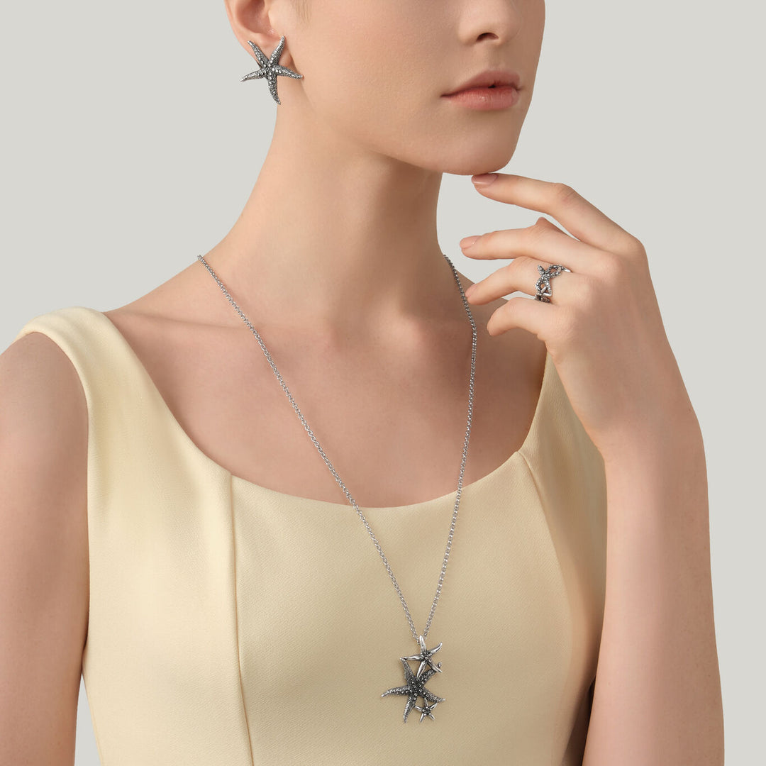 Giovanni Raspini starfish pendant Necklace in 925 Silver 12644