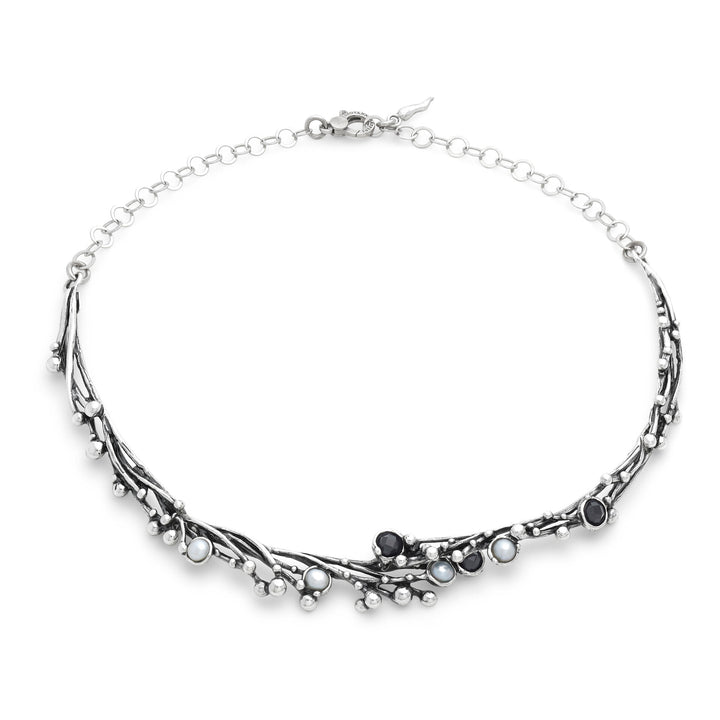 Giovanni Raspini Collana Aura - Collana in Argento 925, perle naturali e onice - 12685