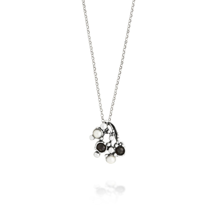 Pendentif Giovanni Raspini Aura - Collier en argent 925, perles naturelles et onyx - 12686