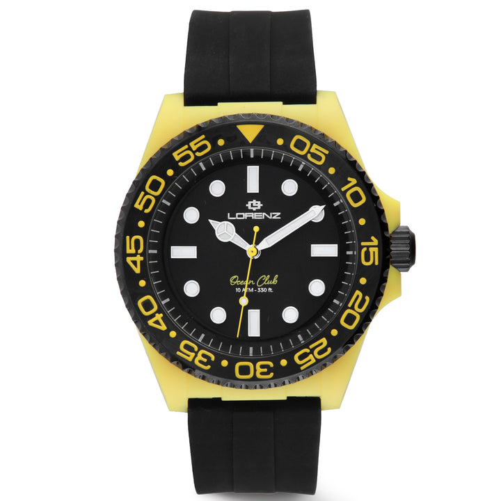 Montre à quartz noire Lorenz Ocean Club Yellow Fin 40 mm 030268EE