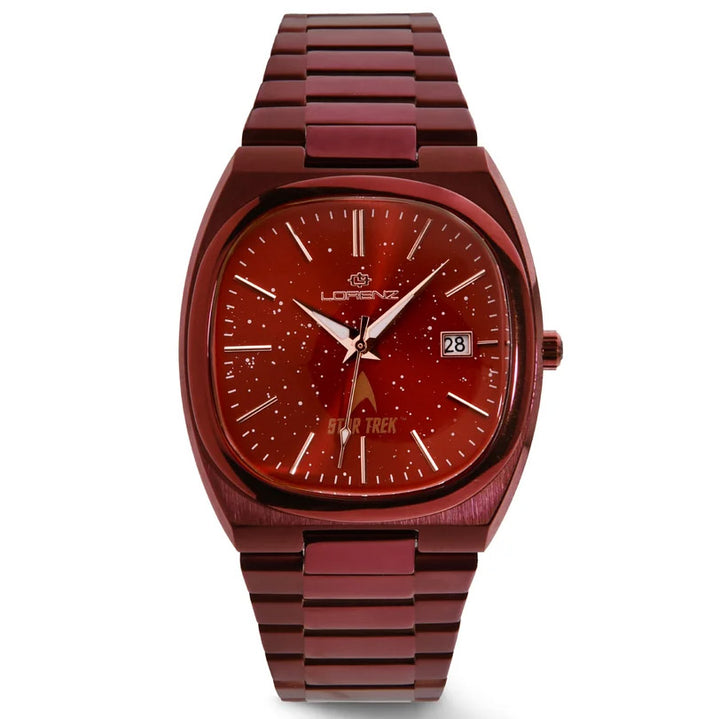 Montre Lorenz STAR TREK Warp Speed ​​​​40x36 mm acier quartz rouge finition PVD rouge 030287FR