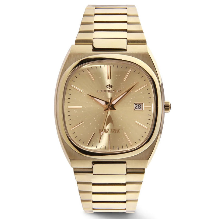 Lorenz STAR TREK Command watch 40x36 mm green quartz steel gold PVD finish 030287KK