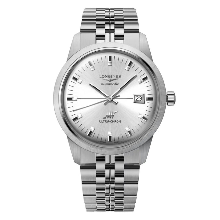 Longines orologio Ultra-Chron Classic 37mm argento automatico acciaio L2.537.4.72.6