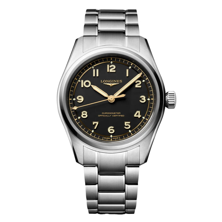 Longines orologio Spirit Pilot 39mm nero automatico L3.809.4.53.6