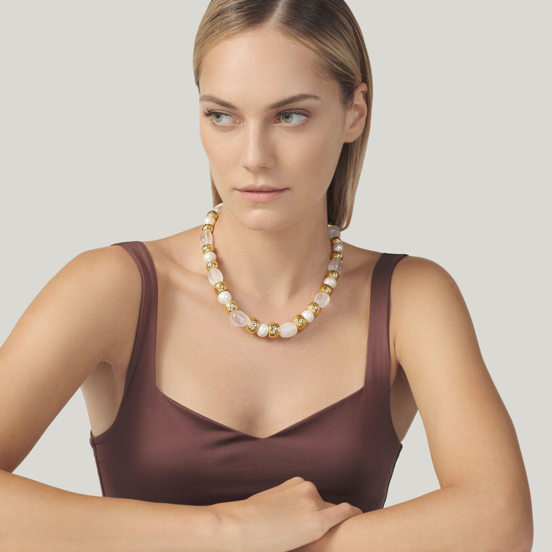 Giovanni Raspini Collier en cristal bronze doré N0026