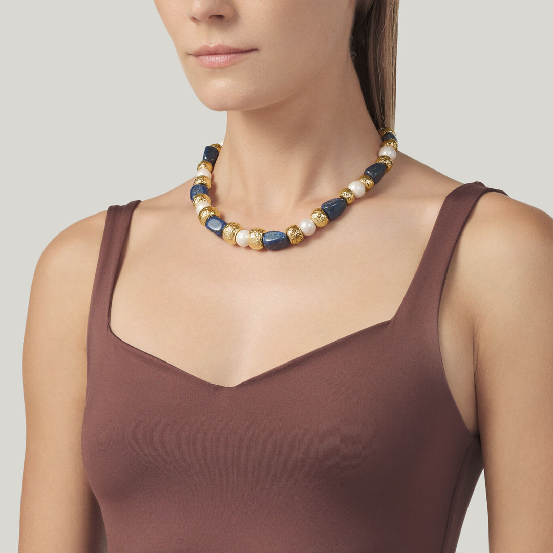 Collier Giovanni Raspini Blue Nomad bronze doré N0030