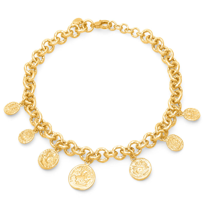 Giovanni Raspini pueblo coin necklace 18 kt gold plated necklace N0068