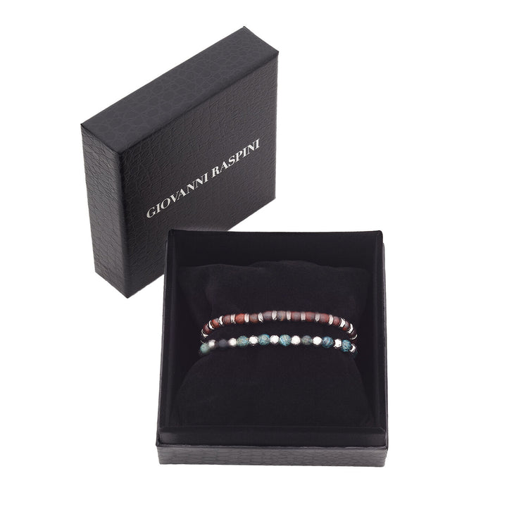 Giovanni Raspini tango set Bracelets in 925 Silver, green jasper and bull&