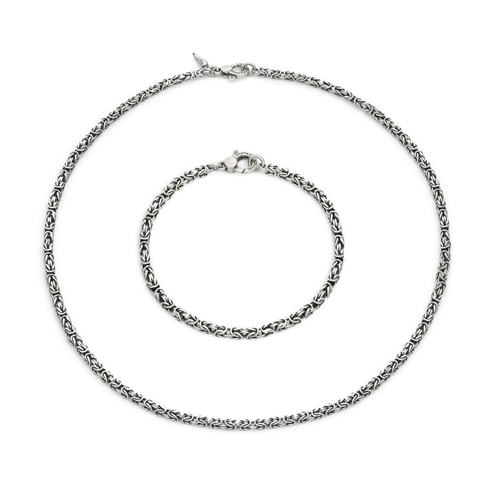 Giovanni Raspini set Byzantine square Necklace and bracelet in 925 Silver X01601