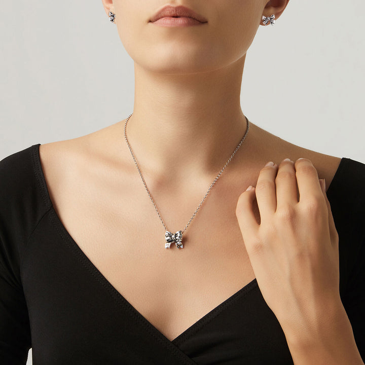 Giovanni Raspini set fiocco Collana e orecchini in Argento 925 X01605