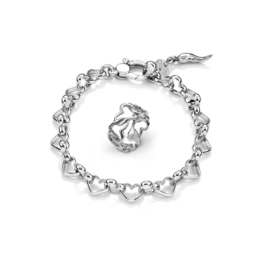 Giovanni Raspini ensemble coeurs Bracelet et bague en argent 925 X01608