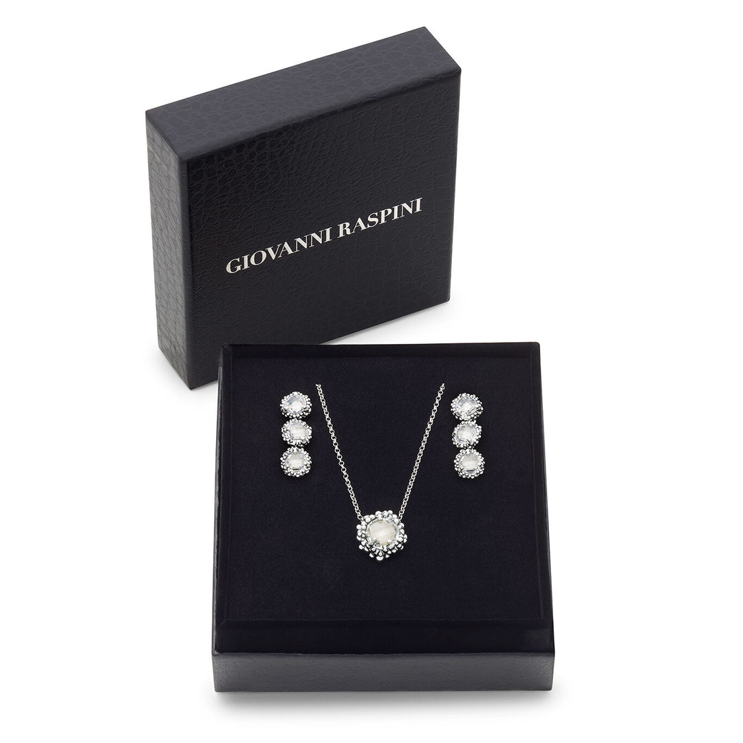 Giovanni Raspini set shine Necklace and earrings in 925 silver and zircons X01614