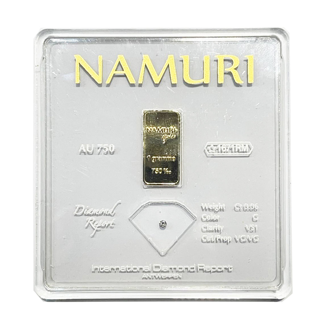 Namuro Lingotto 1 Gold Gram 18KT Diamond 0,06CT G VS1 NDJ / G06GVS