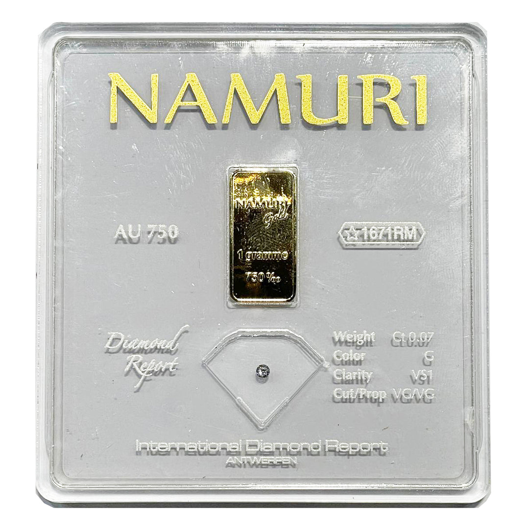 Namuri lingot 1 gramme or 18kt diamant 0.07ct G VS1 NDJ/G07GVS