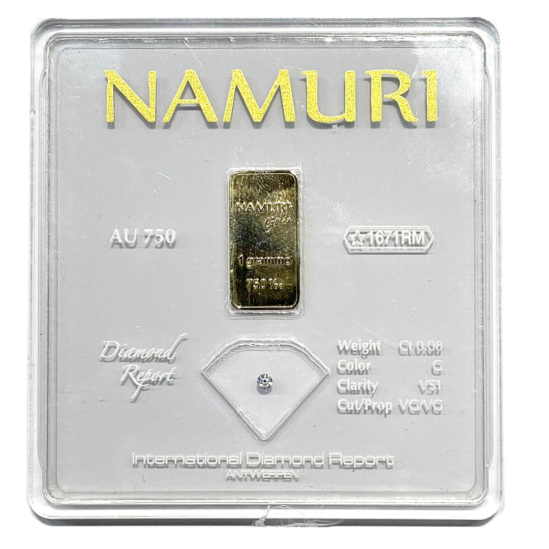 Namuro Lingotto 1 Gold Gramm 18KT Diamond 0.08ct G VS1 NDJ/G08GVs