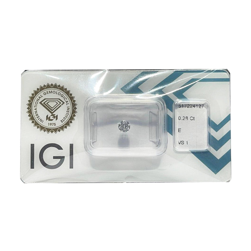 IGI diamant blister certifié brillant taille 0,28ct couleur E pureté VS 1