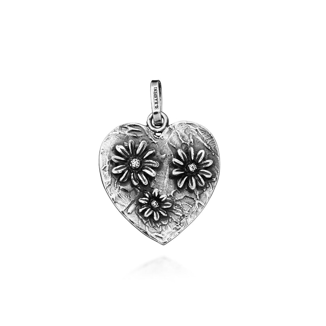 Giovanni Raspini charm flowers in the heart Charm in 925 Silver 08739