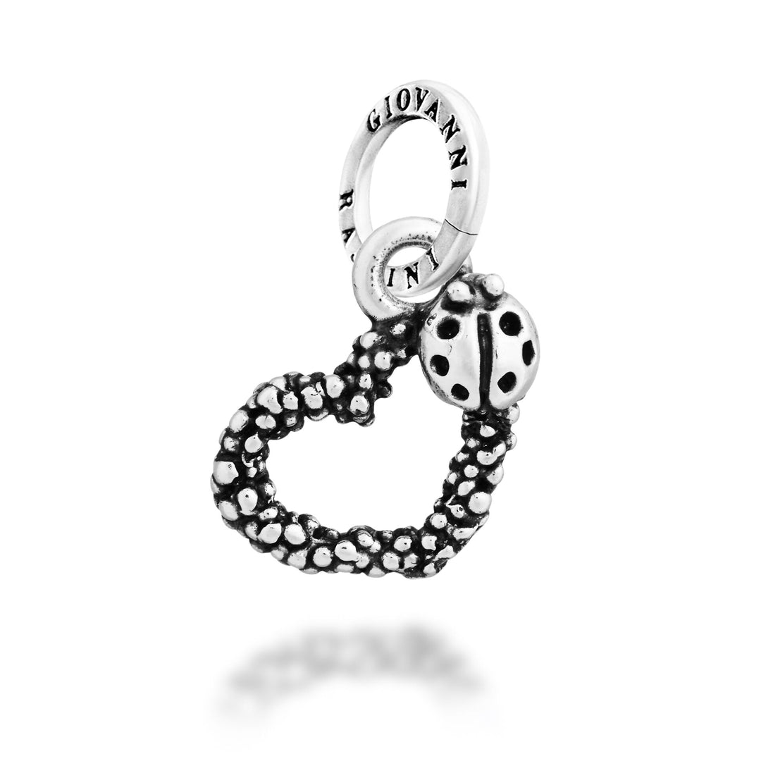 Giovanni Raspini Charm Cuore Mimosa e Coccinella - Charm in Argento - 12732