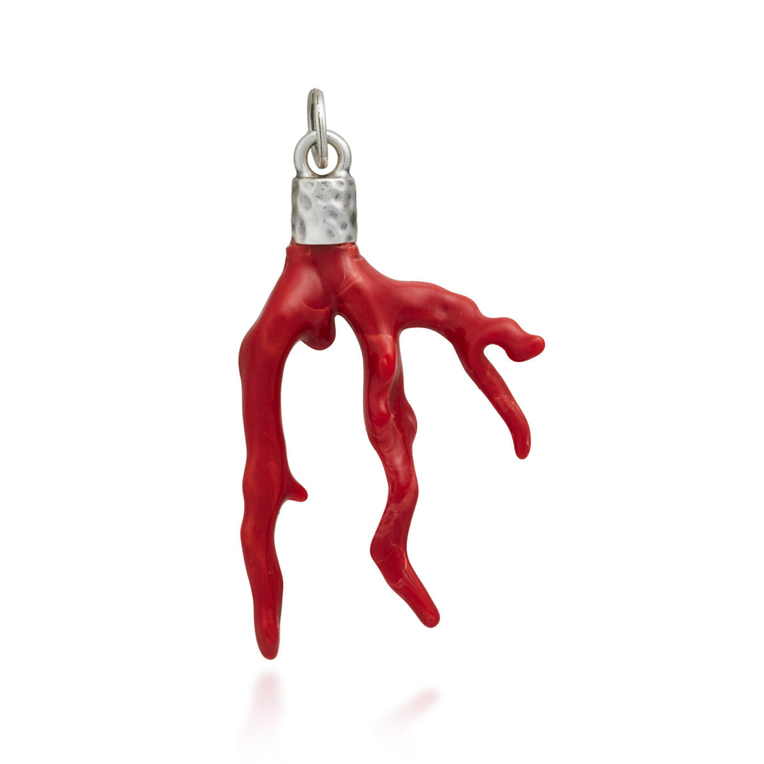 Giovanni raspini charme pendant red coral argent 925 résine 12037