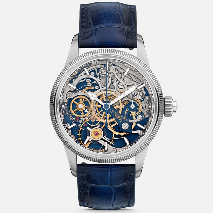 Montre Montblanc 1858 The Unveiled Minerva Chronograph Limited Edition - 100 pièces 43 mm manuel squelettique en acier 133296