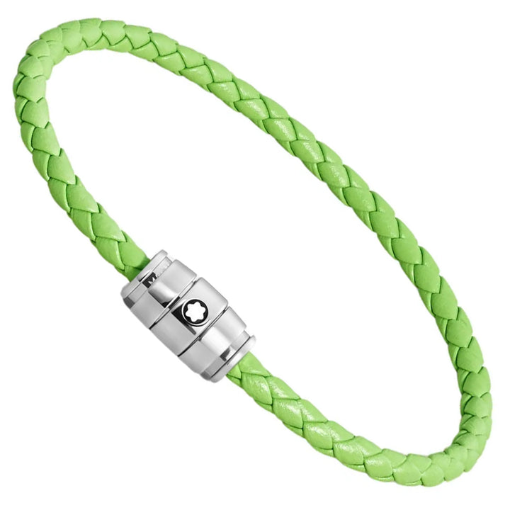Montblanc 3-ring steel and Meisterstück Lime leather bracelet size S 13429260