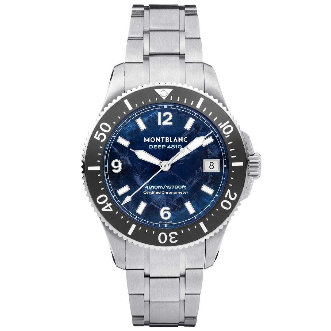 Montblanc orologio Iced Sea 0 Oxygen Deep 4810 43mm blu automatico titanio 135634