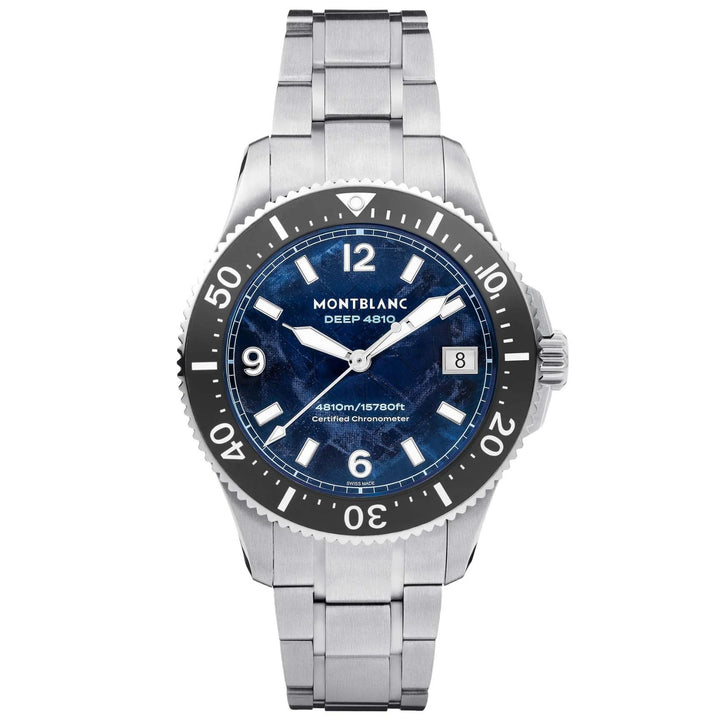 Montblanc orologio Iced Sea 0 Oxygen Deep 4810 43mm blu automatico titanio 135634