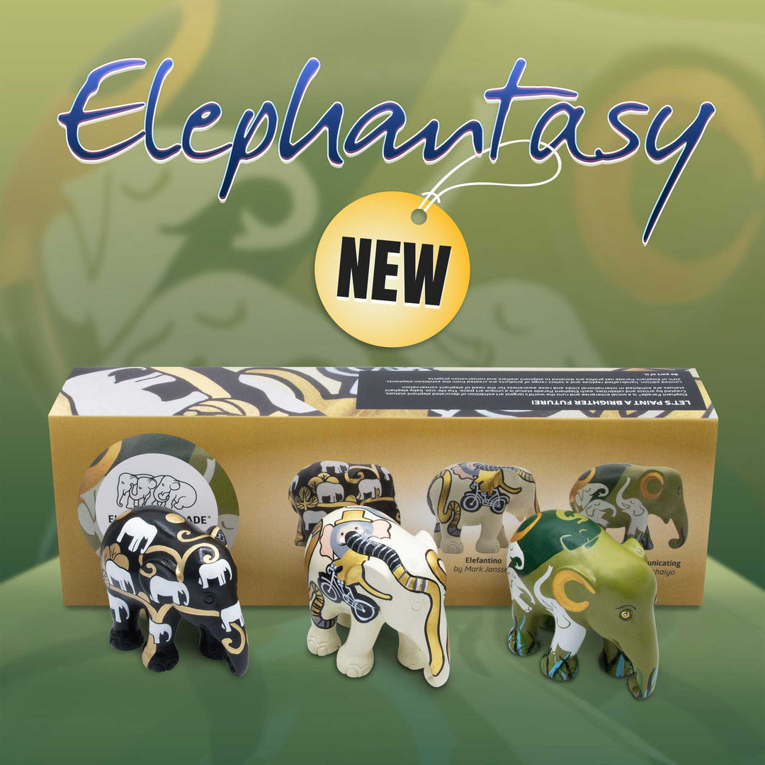 Elephant Parade multipack éléphants Elephantasy - Goldie + Bébé Éléphant + Éléphants Communiquant