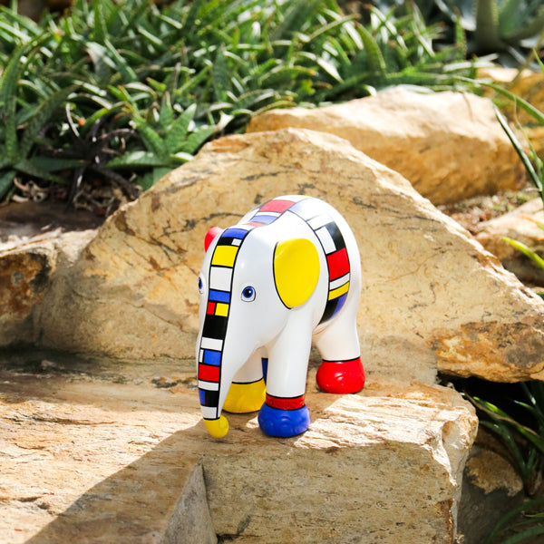 Elephant Parade elefante Mondriaan Crossed My Mind 15cm Limited Edition 3000 MONDRIAAN CROSSED MY MIND 15