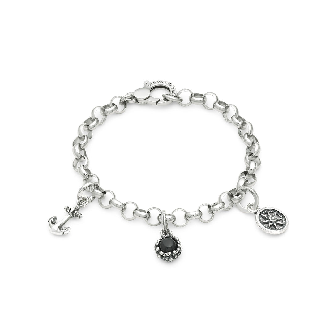 Giovanni Raspini Bracelet La Mia Guida - Bracelet en Argent 925 et onyx -