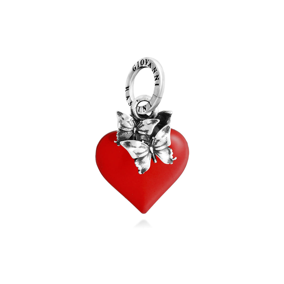 Giovanni Raspini Charm Cuore Farfalle Rosso 12463