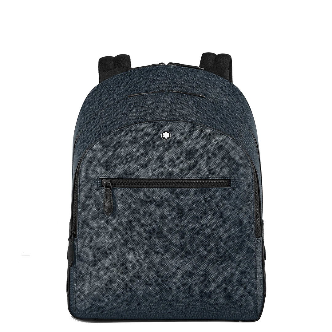Montblanc mittlerer Rucksack mit 3 Fächern Sartorial blauer Tweed 220335