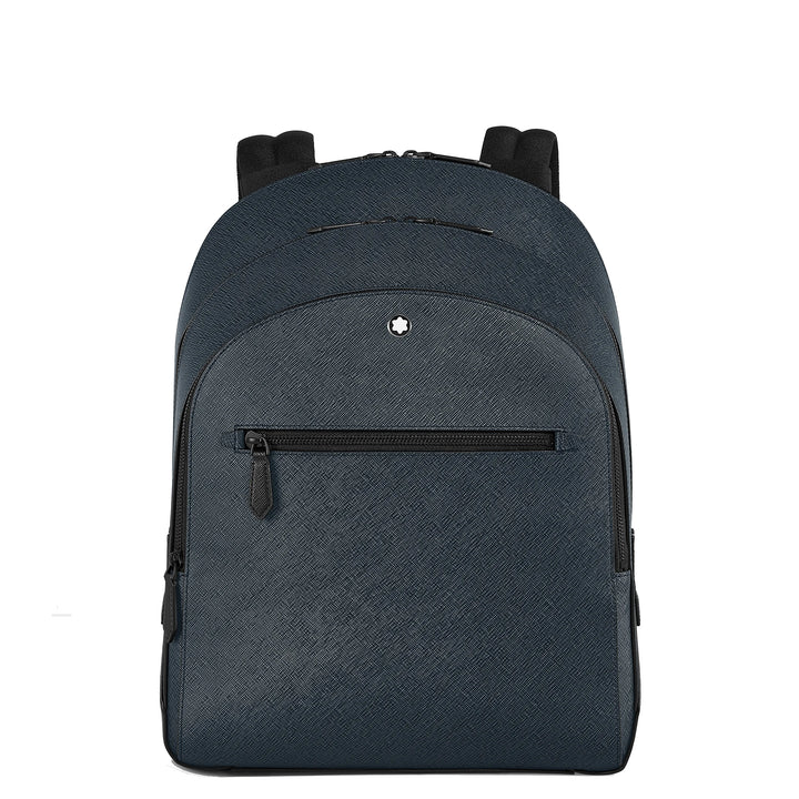 Montblanc mittlerer Rucksack mit 3 Fächern Sartorial blauer Tweed 220335