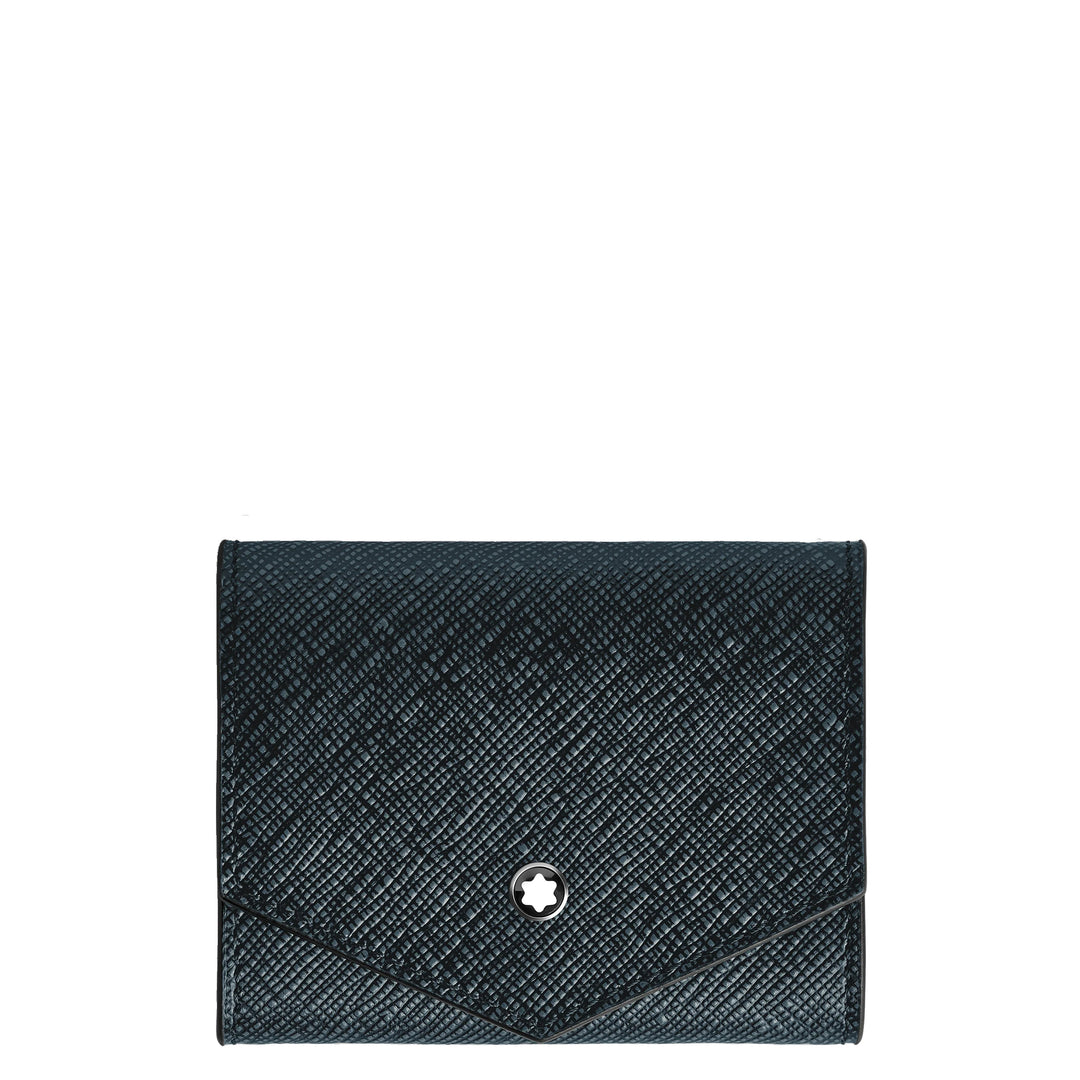 Montblanc Sartorial blaue Tweed-Geldbörse 220348
