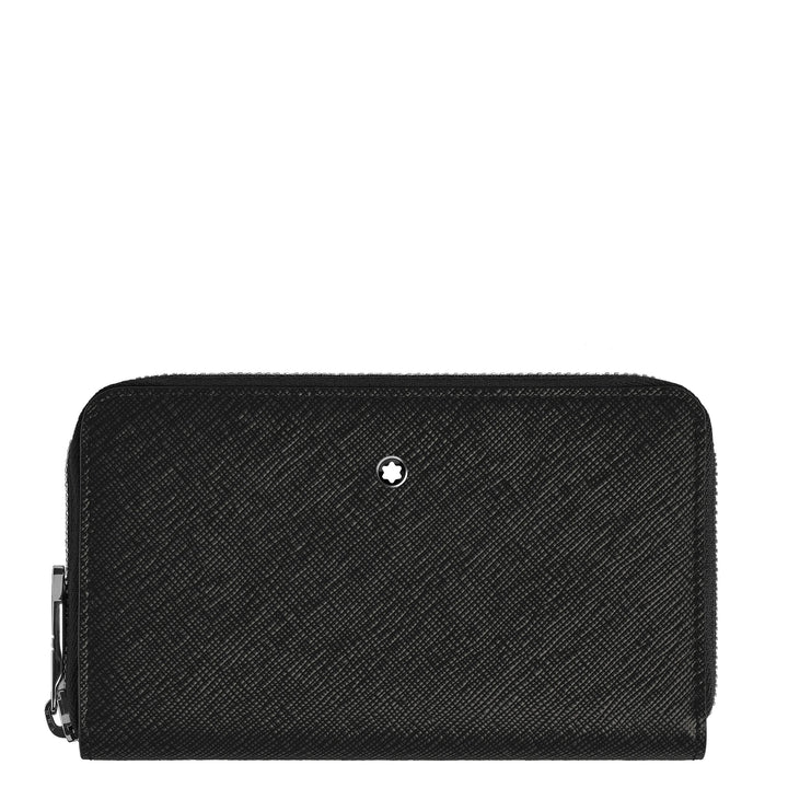 Portefeuille Montblanc 12 compartiments avec zip moyen Sartorial noir 220361