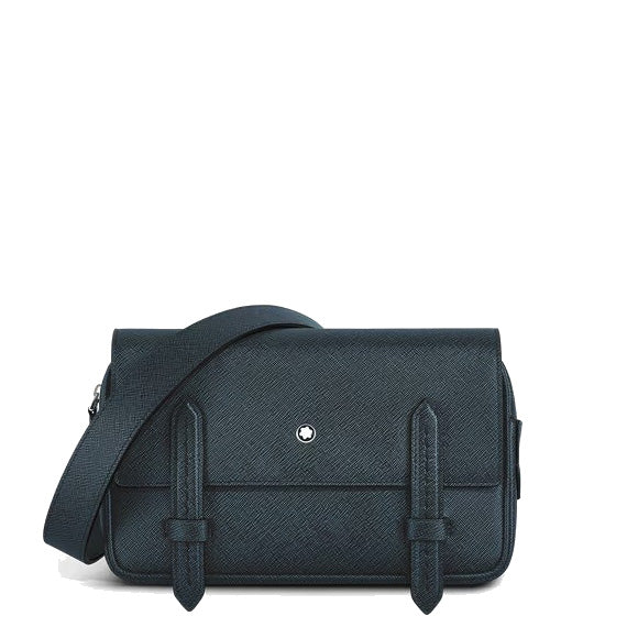 Sac bandoulière en cuir Sartorial en tweed bleu Montblanc 220423