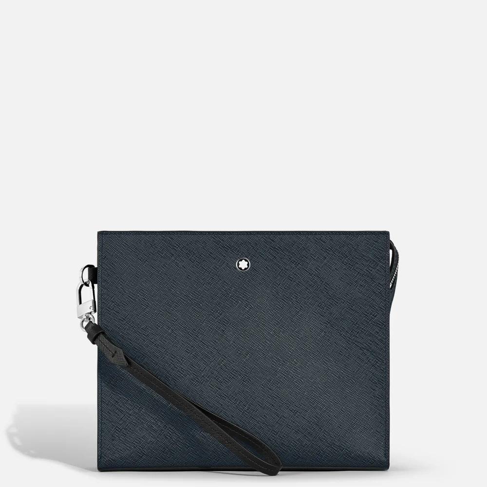 Pochette vestimentaire en tweed bleu Montblanc 220428