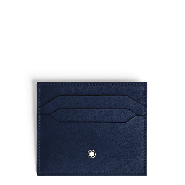 Montblanc 6-Pocket-Kartenetui aus blauem Meisterstück-Leder 221664