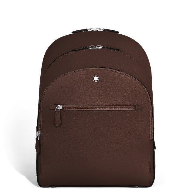 Montblanc mittlerer Rucksack 3 Fächer Sartorial Leder Ebenholzfarbe 222929