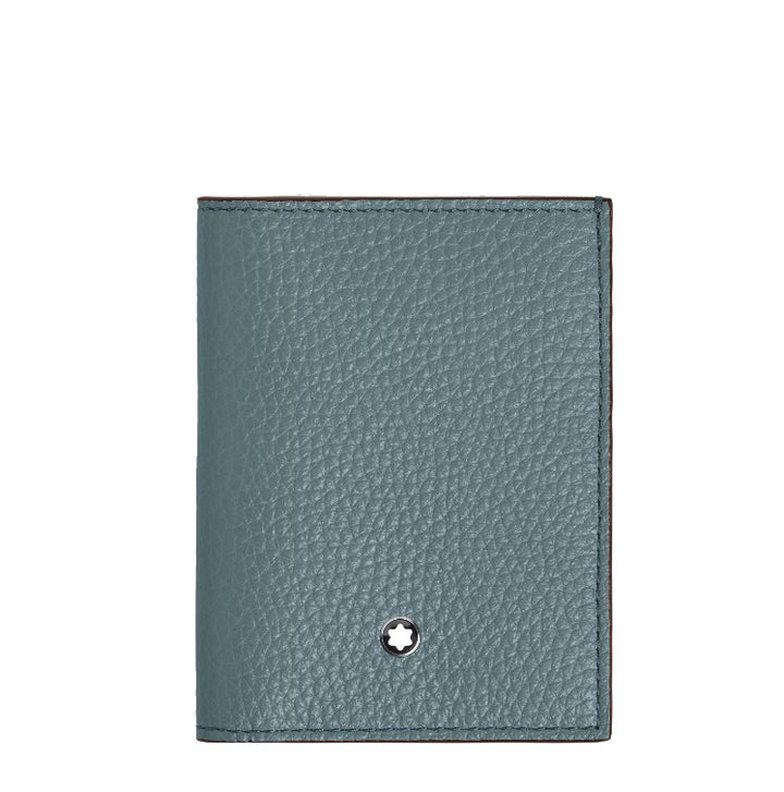 Montblanc Mini-Geldbörse mit 4 Taschen, genarbtes Leder in Eisblau, 222997