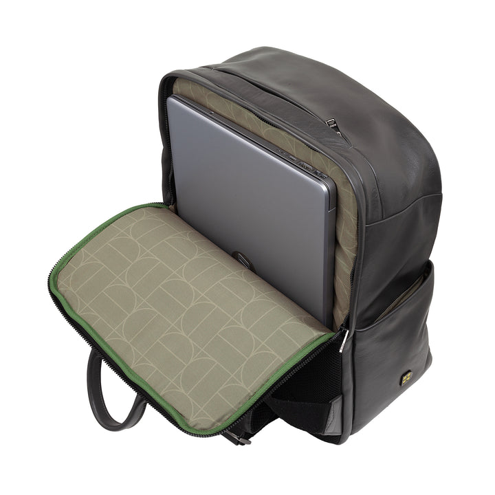 DUDU Zaino in Pelle Uomo Donna Porta PC fino a 15,6” MacBook 16 Pollici, Zaino da Viaggio 20 Litri, Zaino Ufficio Lavoro Multicomparto Elegante